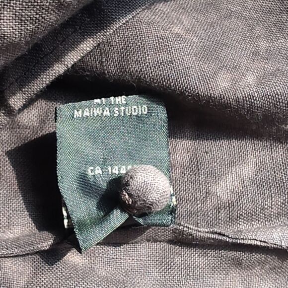 Maiwa Studio 100 Linen  Floral wrap Cropped Top S - Picture 13 of 16